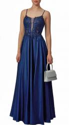 Ella Bodice Satin Flare Dress